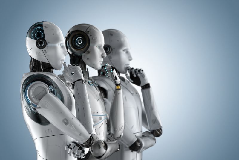 image showing 3 robots thinking about automation, How to Future-Proof Your Career Against Automation, Jobs at Risk of Automation
