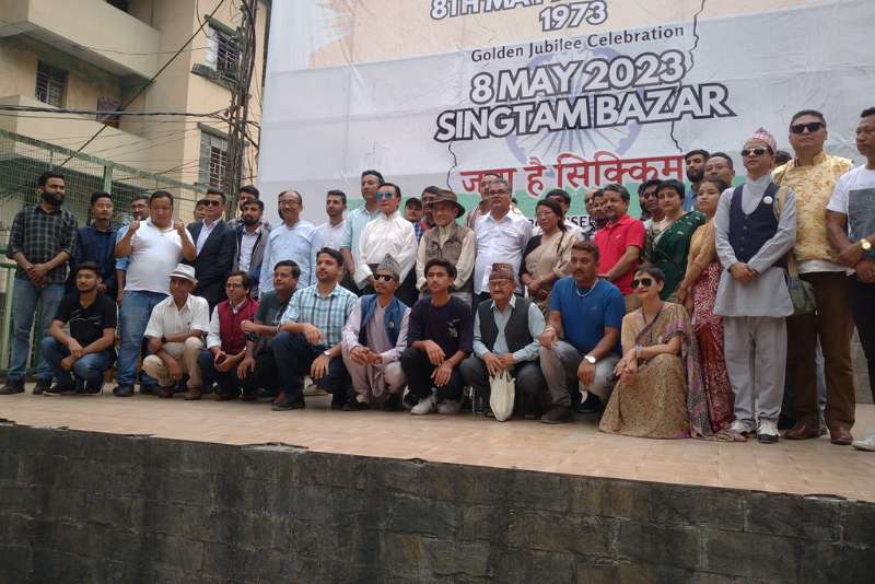 Attendees, including Jigme Wangchuk Namgyal and Tseten Tashi, with Joint Action Council executives celebrating historic 8th may event at Singtam.