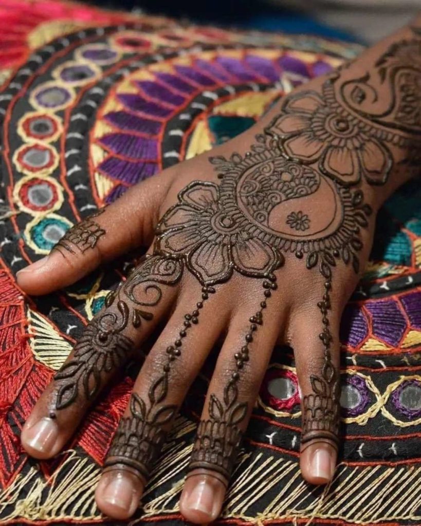 back hand mehndi designs complementing different skin tones
