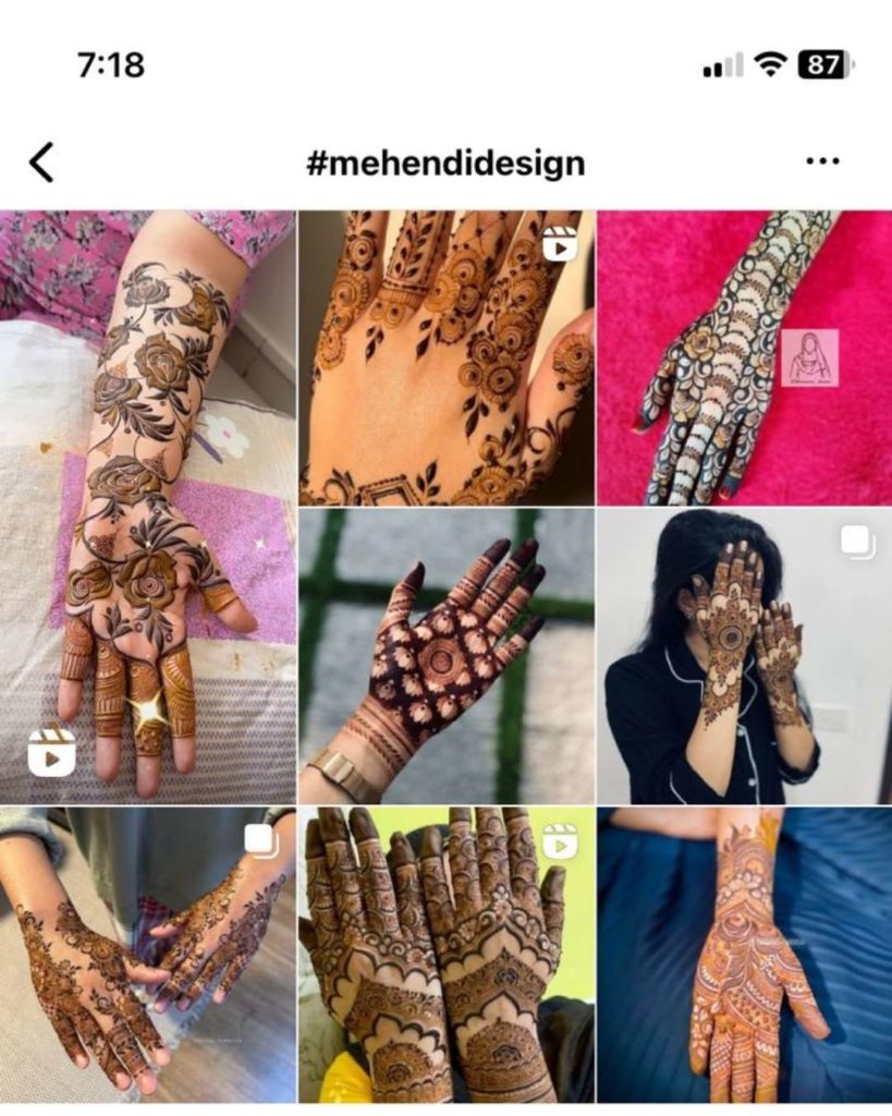 finding inspiration for mehndi designs on social media platforms